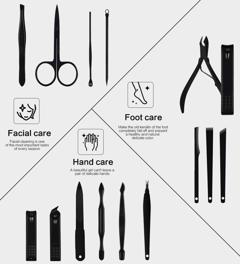 Nail Clippers Sets High Precisio Stainless Steel Nail Cutter Pedicure Kit (15PCS)