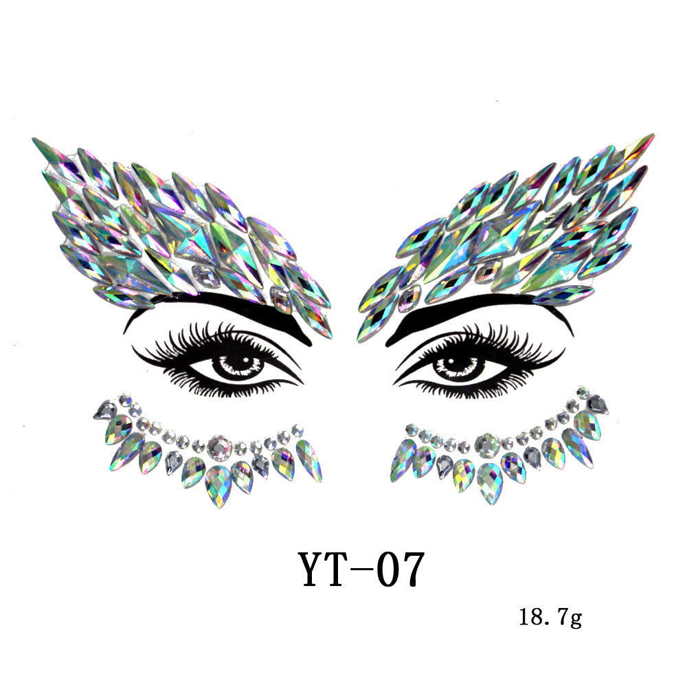 Face Jewels Tattoo - Glasto Festival Gem Stones