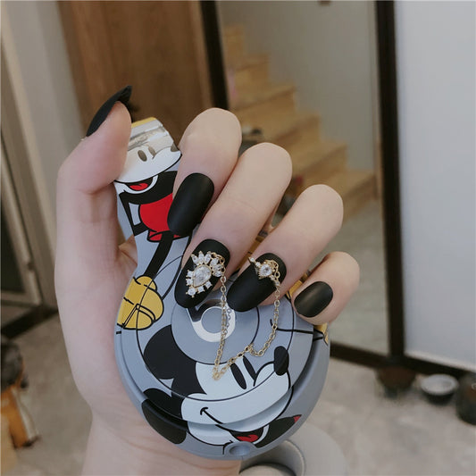 24PCS Crystal Queen Coffin Fake Nails