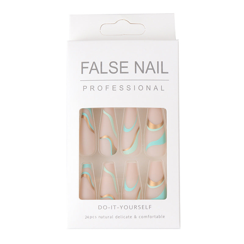 PopArt 24pcs Matte Coffin Press on Nails Extra Long Ballerina Fake Nails Cute Pop False Nails Acrylic Fake Fingernails Full Cover Manicure for Women & Girls