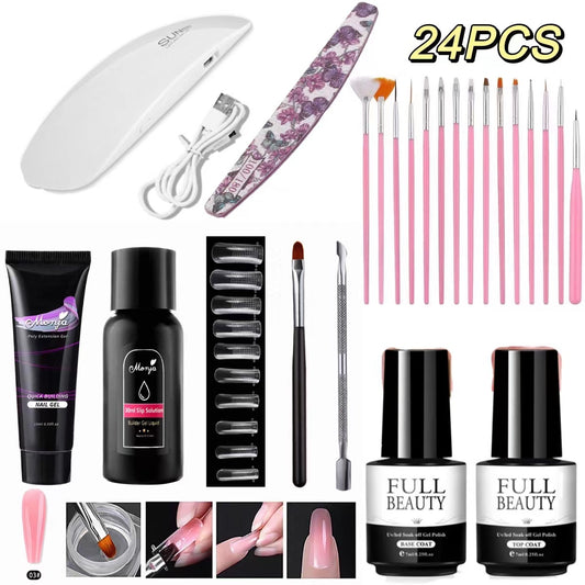 24 PCS Nail Top Coat&Base Coat tool kit(Advanced Edition)