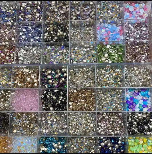 A-1Glue Fix Crystal Flatback Rhinestones Glass Diamantes Gems for Nail Art Crafts Decorations Clothes Shoes(10 PCS)