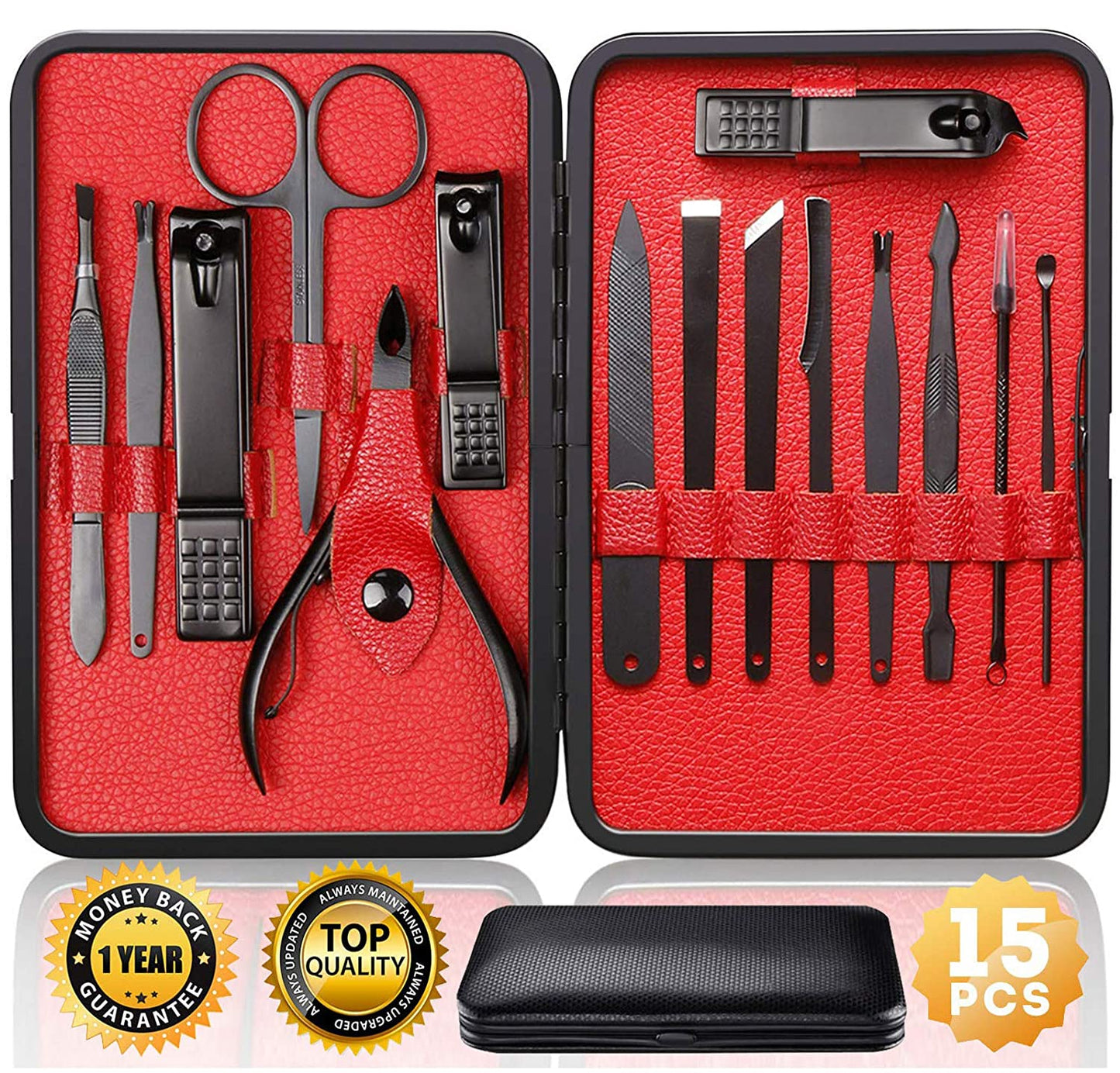 Nail Clippers Sets High Precisio Stainless Steel Nail Cutter Pedicure Kit (15PCS)