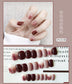 SR-Deep Coffee-Short Round Glossy Detachable Fake Nails 24pcs