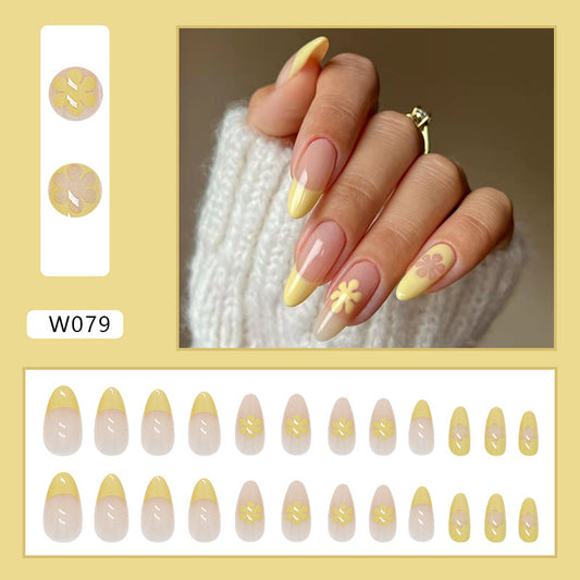 Yellow flower-Wearable nail patch wearable nail patch removable nail patch finished product