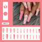 (36)Summer Sweetheart-Long Press on Nails French Fake Nails Coffin Acrylic Nails Clear Press on Nails Pink Nails Glossy Nails 24PCS