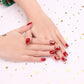 24Pcs Sparkly Crystal Fake Nails Glitter Moon Star Full Cover Acrylic Medium Lucency Sequins False Nails Party Prom Press on Nail for Women and Girls(S-002 )