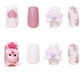 MS-Pink Pig-Medium Square Glossy Detachable Fake Nails 24pcs