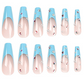 LF-Sky French-Long French Glossy Detachable Fake Nails 24pcs