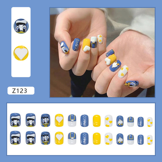 (27)Donald Duck-Wearable Nail Removable nail plate Wearable Nail Plate Full 2 minute nail nails