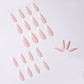 (28)French Ballet - White French Ballet Long Press on Nails Coffin Artificial Fake Nails 24pcs