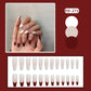 (09)Wine French-Extra Long Coffin Press Fake Nails Butterfly Designed Ballerina French Nails Tips Cute Full Cover Artificial False Nails Sets for Women and Girls 24Pcs