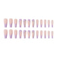 (19)Purple Heart- Extra Long Coffin Press Fake Nails Butterfly Designed Ballerina French Nails Tips Cute Full Cover Artificial False Nails Sets for Women and Girls 24Pcs