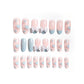 (L-43)Sweet Girl-24Pcs French Coffin Press on Nails, Glossy Long Ballerina False Nails, Cute Heart Acrylic Nail Tips with Design for Women and Girls