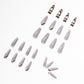 (15)Romantic love-Nails Press on Acrylic Fake Nails Full Cover Ballerina False Nails for Women and Girls 24PCS