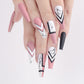 (L-029)Pink Marble-Nails Long Coffin Fake Marble Nails Design Acrylic Full Cover Nails Tips Press on Nail Art Decoration for Women and Girls Fake Nails 24pcs