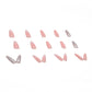 (12)Pink Sweetheart-Glossy Pink Fake Nails Extra Long Coffin Press on Nails Glitter Crystal Ballerina Ombre Gradient Full Cover Artificial False Nails Tips for Women and Girls 24Pcs