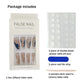 (06)Pattern-Nude Coffin Press on Nails, Blue and White Geometric Pattern Fake Nails, Mandarin Duck False Nails, Stick on Nails for Women and Girls, Medium Length Artificial Nail Tips, Nail Art Decoration 24Pcs