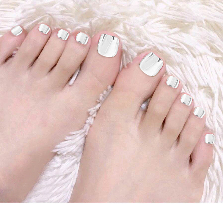 Solid color toenails 24pcs