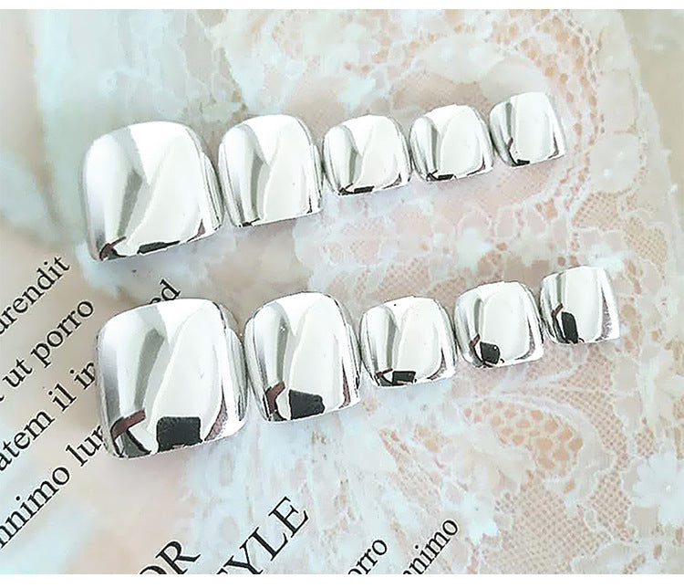 Solid color toenails 24pcs