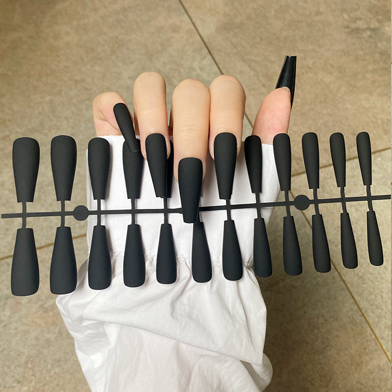 (L-007)Long Coffin Press on Nails Matte Ballerina Fake Nails Pure Color False Nails Daily Party Full Cover Acrylic Nails Tips for Women and Girls 24 PCs