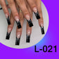 (L-021)FN-Black Flame 24pcs Matte Coffin Press on Nails Extra Long Ballerina Fake Nails Cute Pop False Nails Acrylic Fake Fingernails Full Cover Manicure for Women & Girls