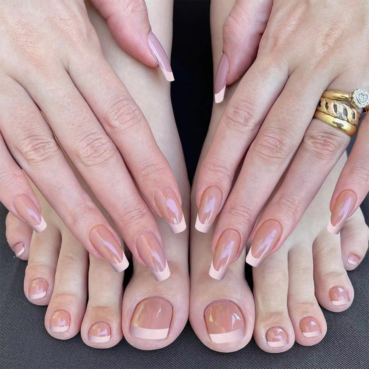 NUDE 48 Pcs Nails and Toenails Set Fake Nail Ⅲ 【HALO STUDIO】