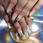 LS-NUDE PINK- Long Almond Nail Shiny Fake Nails 24 Pieces【HALO STUDIO】