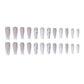 LS-V French- Long French Nail Shiny Fake Nails 24 Pieces【HALO STUDIO】