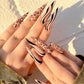 LP-Leopard-Long Pointed Matte Detachable Fake Nails 24pcs