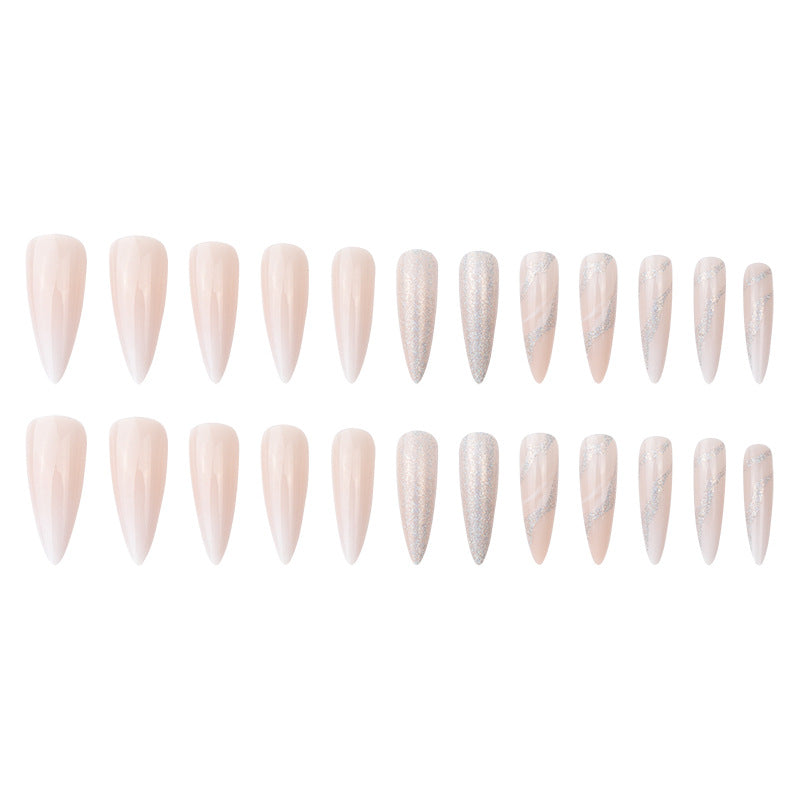 LP-Princess-Long Pointed Matte Detachable Fake Nails 24pcs