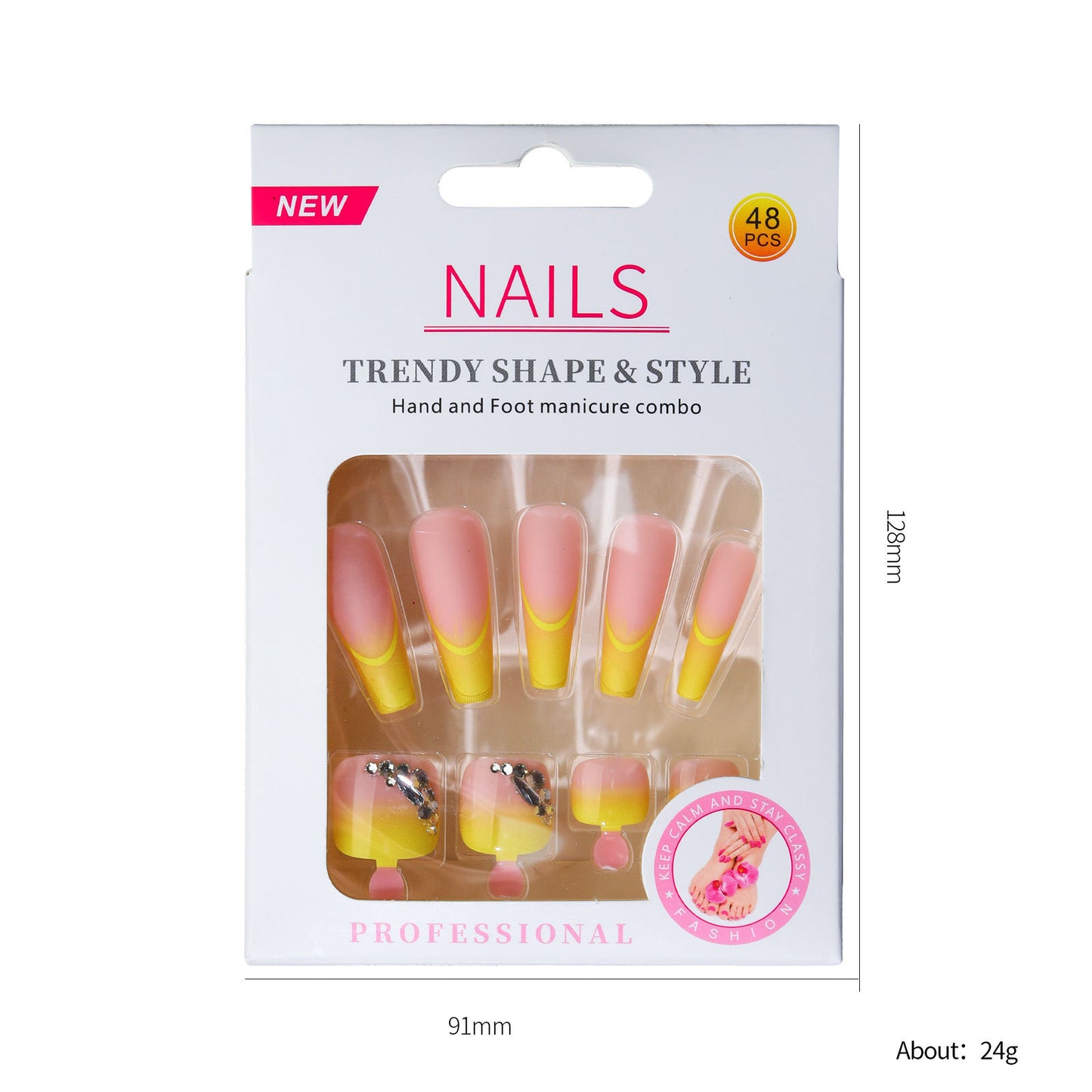 48 Pcs Nails and Toenails Set Fake Nail 【HALO STUDIO】