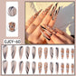 LP-Leopard-Long Pointed Matte Detachable Fake Nails 24pcs