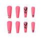 (L-006)Pink Love Gem  Coffin Fake Nails Acrylic Press on Full Cover Fake Nails 24pcs